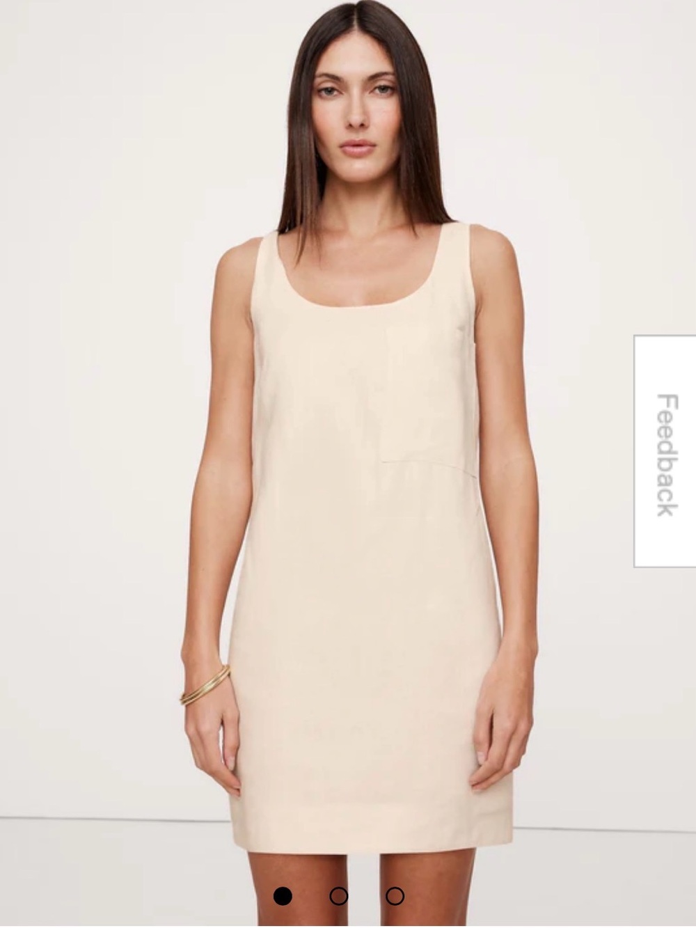 Banana Republic Linen Scoop Neck Cream Sleeveless Shift Dress NWT